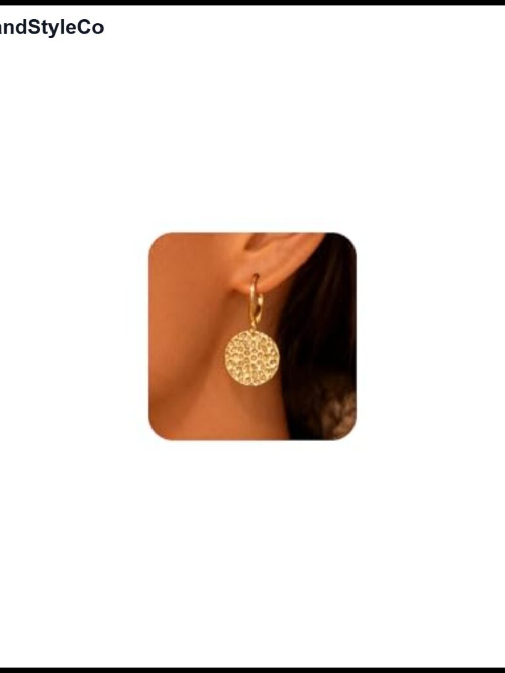 14K Goldplated Silver Hammered Coin Dangle Earrings for Women